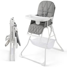 COSTWAY Foldable High Chair Easy Clean Compact Highchair with Tray