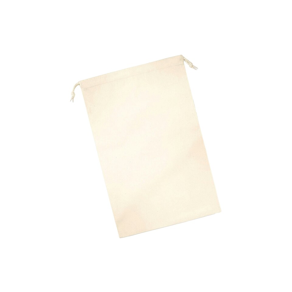 image 1 of Westford Mill Premium Cotton Stuff Bag - Natural - 14cm x 20.5cm Cream | 14cm x 20.5cm