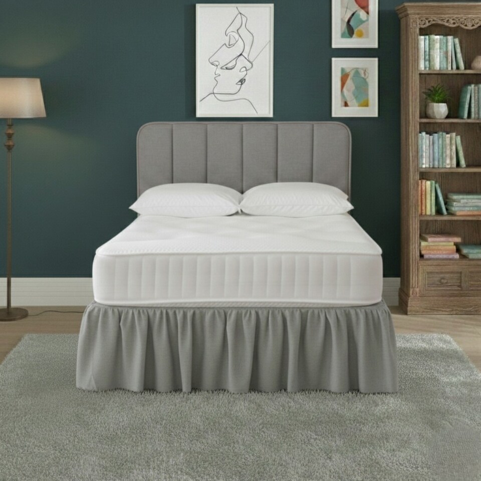 image 1 of Base Valance Polycotton Sheet for Divan Beds Easy Care Bed Base Cover | Silver | Super King