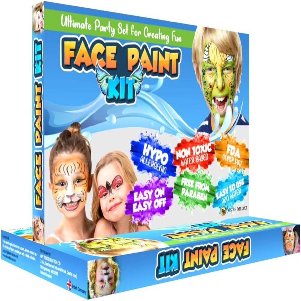 image 1 of Desire Deluxe Face Paints for Children Halloween Make Up Set