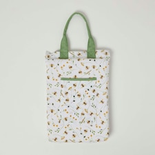 Homescapes Green and White Kneeling Pad for Garden with Floral Bee Design