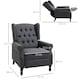 image 3 of HOMCOM Manual Recliner Armchair w/ Retractable Footrest Dark Grey