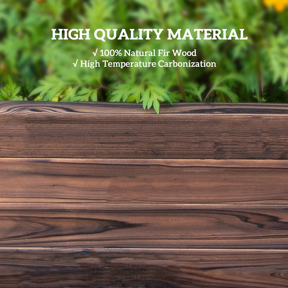 image 1 of Outsunny Wooden Raised Garden Bed Planter Grow Containers Flower Pot 80 x 80cm