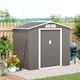 image 2 of Outsunny 7 x 4ft Garden Shed Storage with Foundation Kit and Vents, Grey