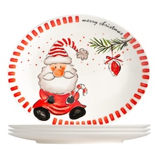 Nicola Spring Father Christmas Serving Platters - 31 x 25.5cm - White | White | White