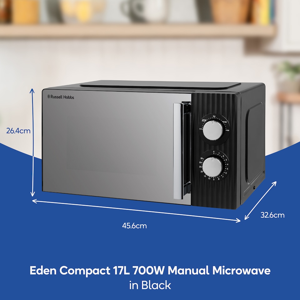 image 1 of Russell Hobbs Manual Microwave Eden 17L with 5 Power Levels Black RHMM725B