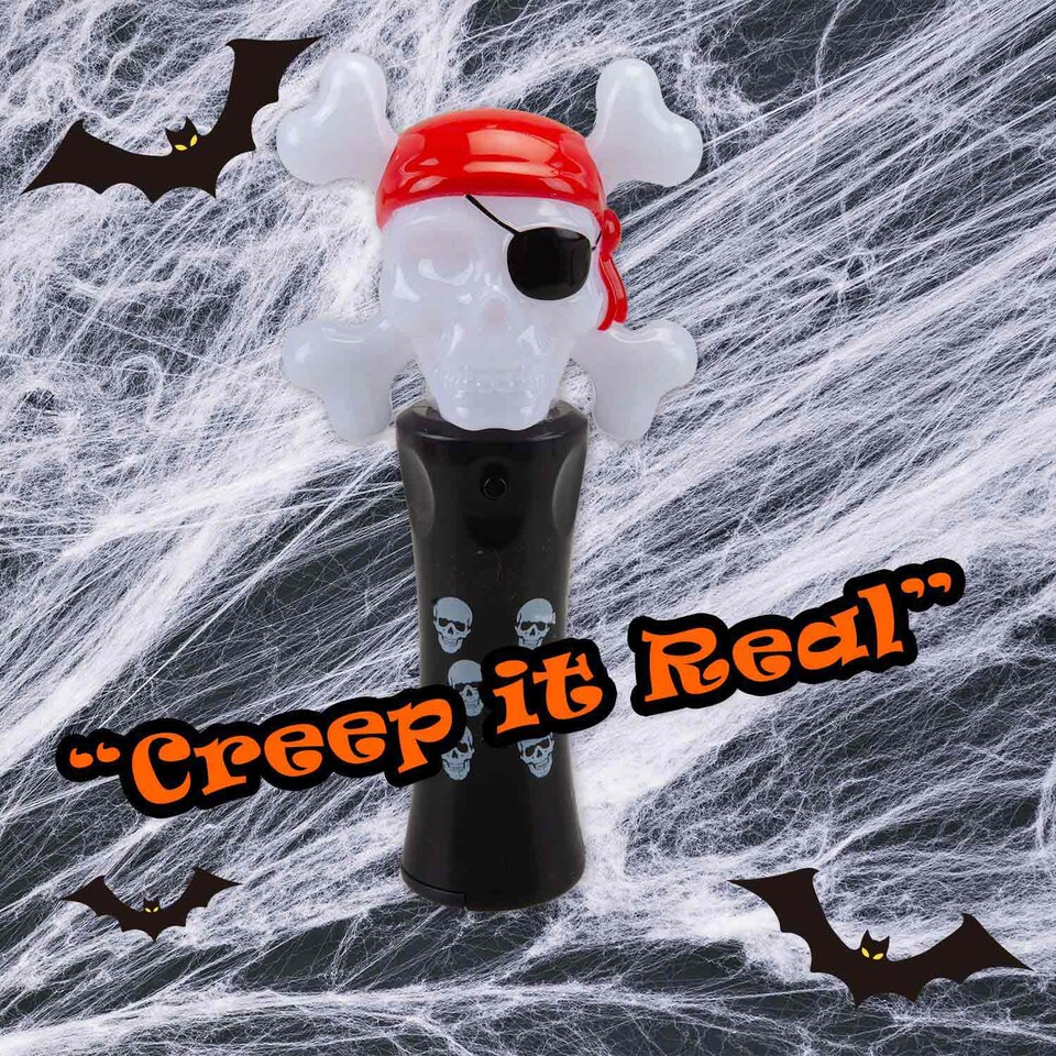 image 1 of PMS Halloween Flashing Pirate Wand - 18.5cm Trick-or-Treat Accessory