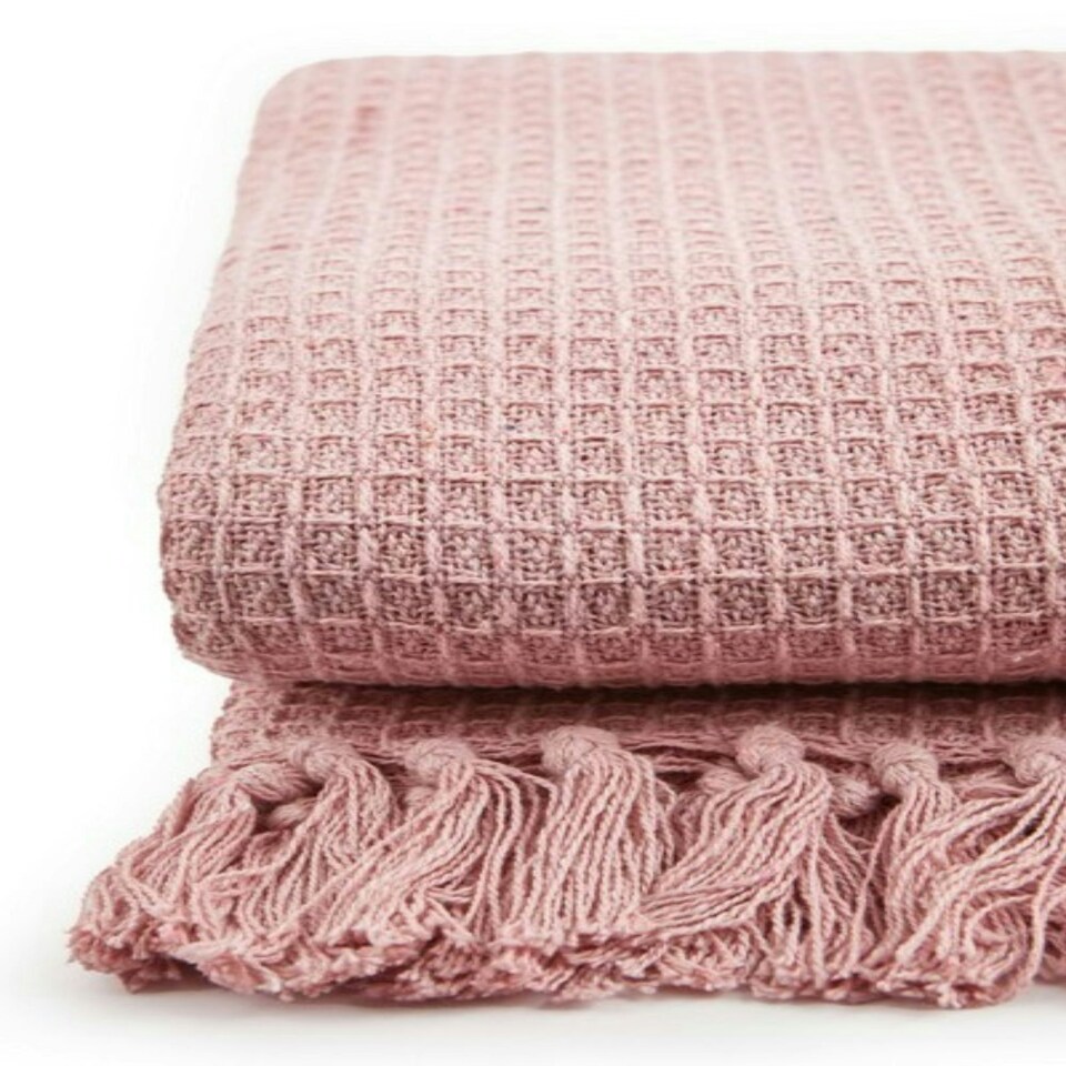 image 1 of Honeycomb Throw 70 X 100 inch  Blush