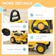 image 7 of HOMCOM NO POWER 3 in 1 Ride On Toy Bulldozer Toddler Digger Excavator Scooter Storage Cart Toilet Pretend Play Construction Truck