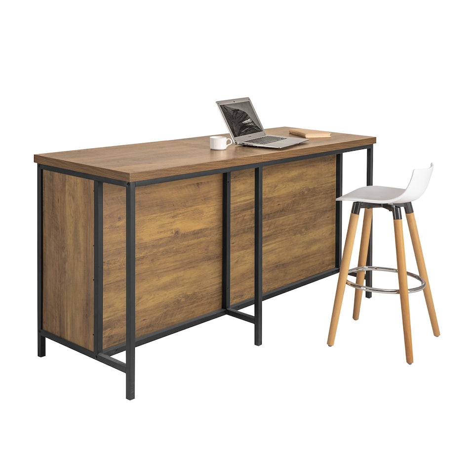 image 1 of SoBuy KNL01-F,Kitchen Island Storage Cupboard with 170cm Worktop | Brown | Brown | 1