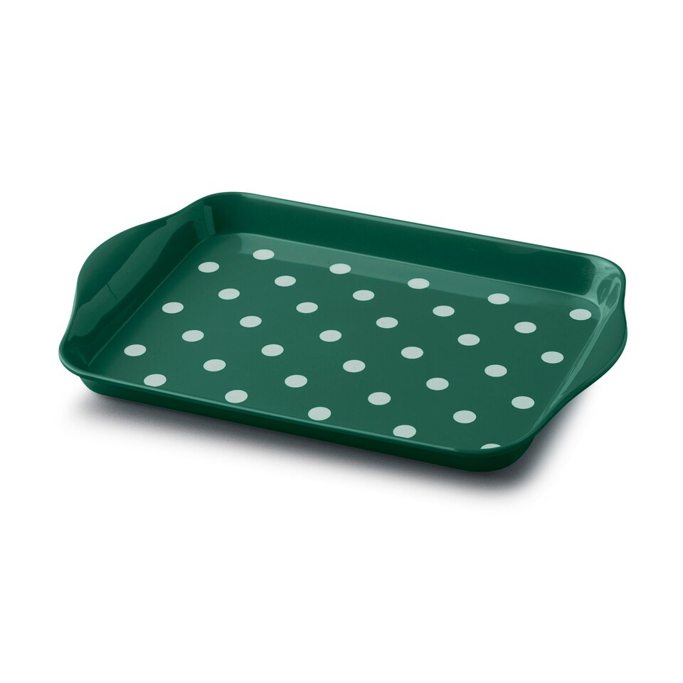 image 1 of Melamine Dotty Tray, Mini | Green | Forest Green