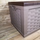 image 5 of HUGE XXL 634 Litre Rattan Sit On Cushion Garden Storage Seat Decking Box In Brown