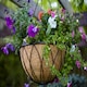 image 3 of Pack of 2 Tom Chambers Black Lattice Metal Garden Hanging Basket with WaterSave Coco Fibre Liner 35cm - Without Bracket | Black | Black