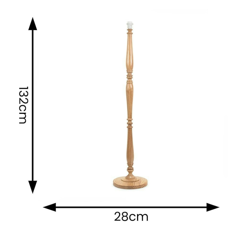 image 1 of ValueLights Victoria Light Wood Traditional Stem Floor Lamp Base Brown