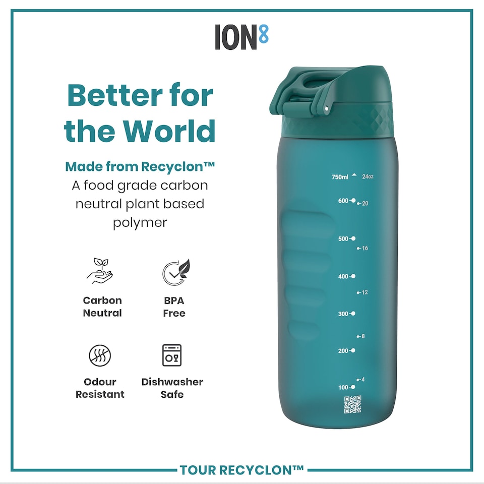 image 1 of Leak Proof Water Bottle, BPA Free, 750ml (24oz) | Blue | Aqua | One Size