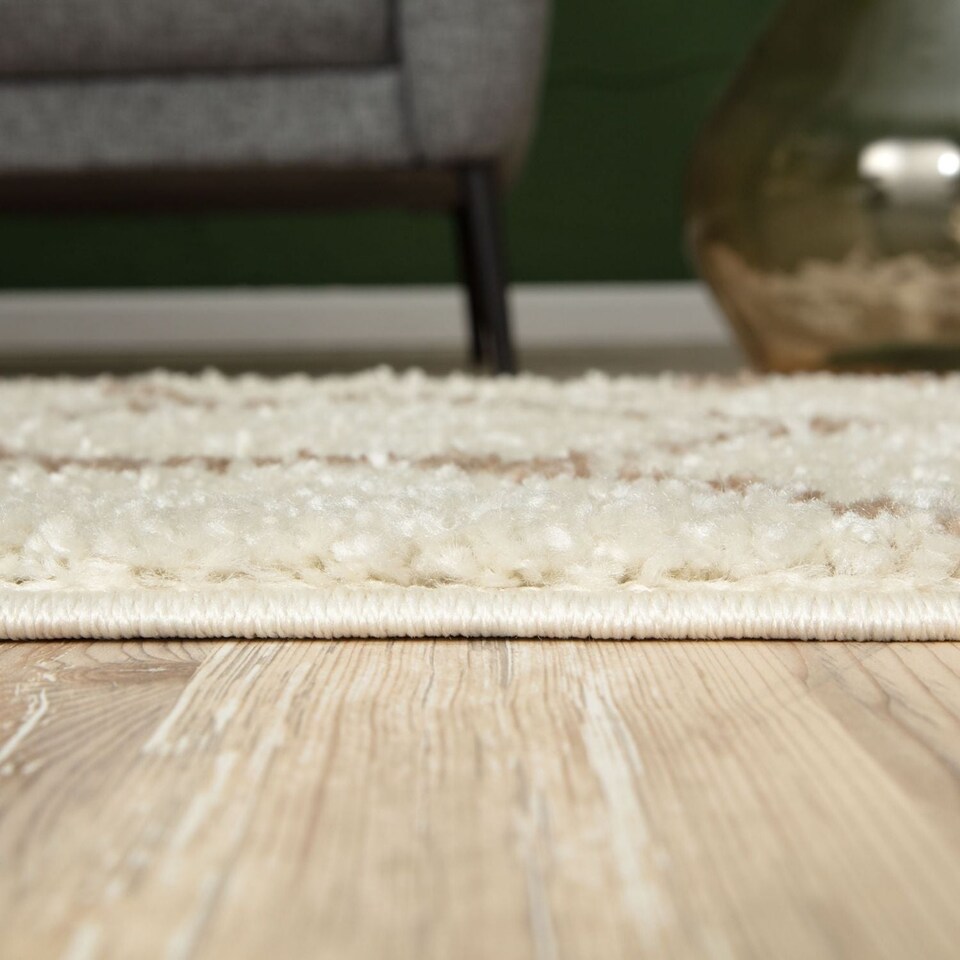 image 1 of The Rugs Moroccan Collection Soft High Pile Shaggy Lattice Floor Rugs and Runners Living Room