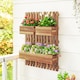 image 2 of Outsunny Wooden Garden Planters with Trellis Wall-mounted Raised Garden Bed