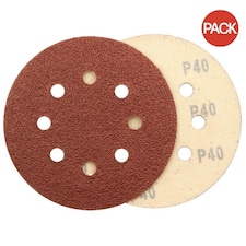 Abracs 40 Grit Alox Sanding Disc (Pack of 10) - Red - One Size