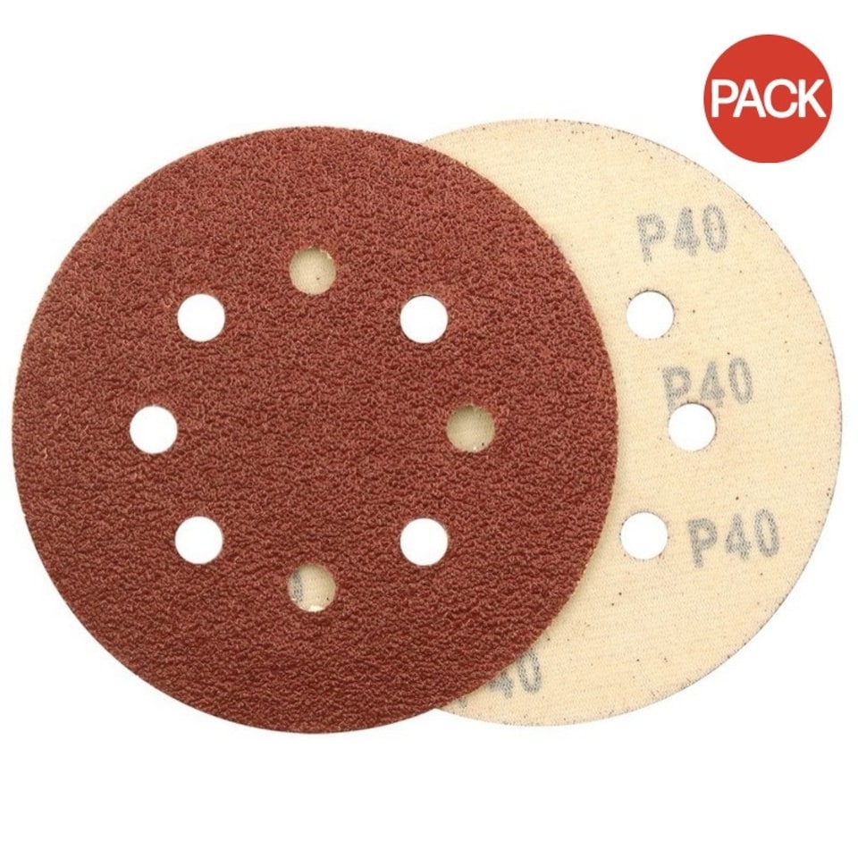 Abracs 40 Grit Alox Sanding Disc (Pack of 10) - Red - One Size