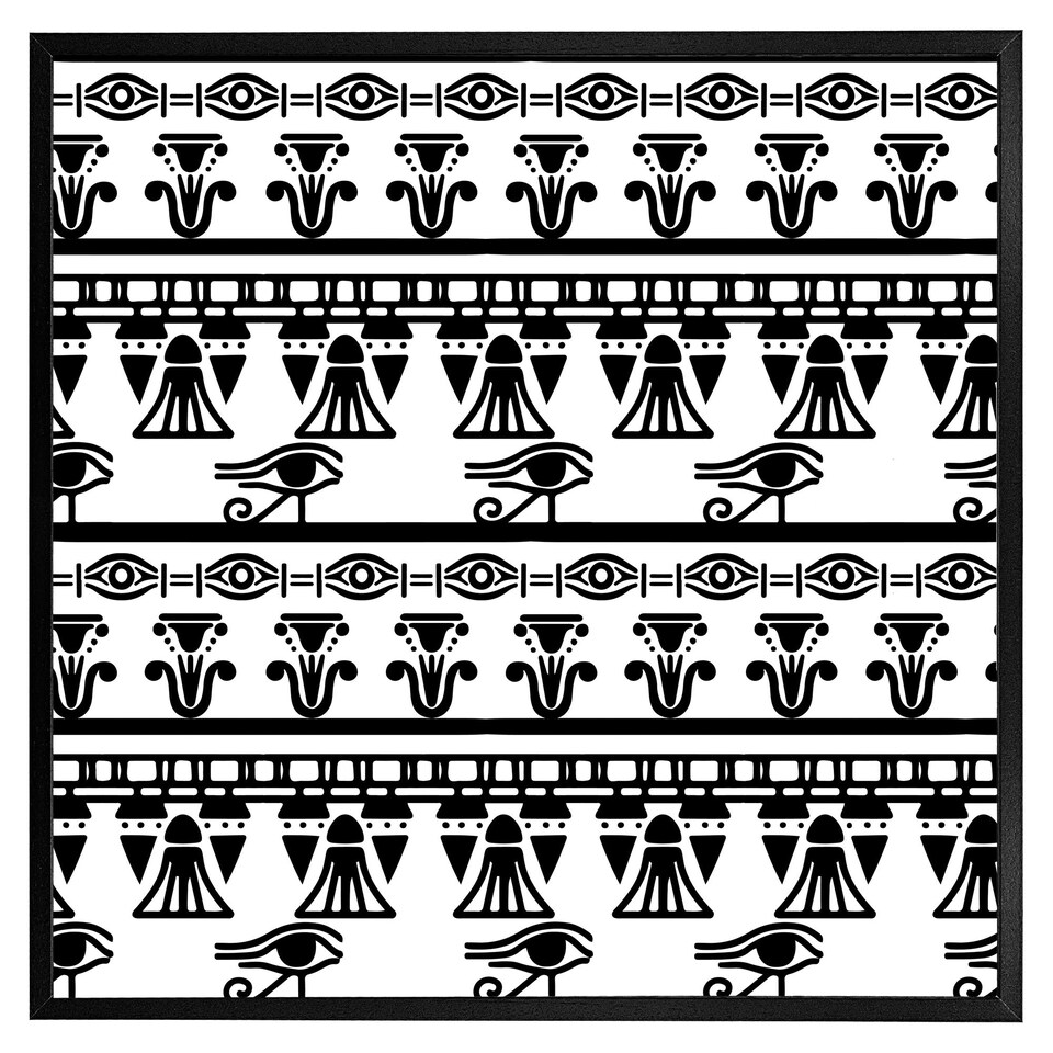 image 1 of Egyptian eye of horus heiroglyphs (Picture Frame) Grey | XL
