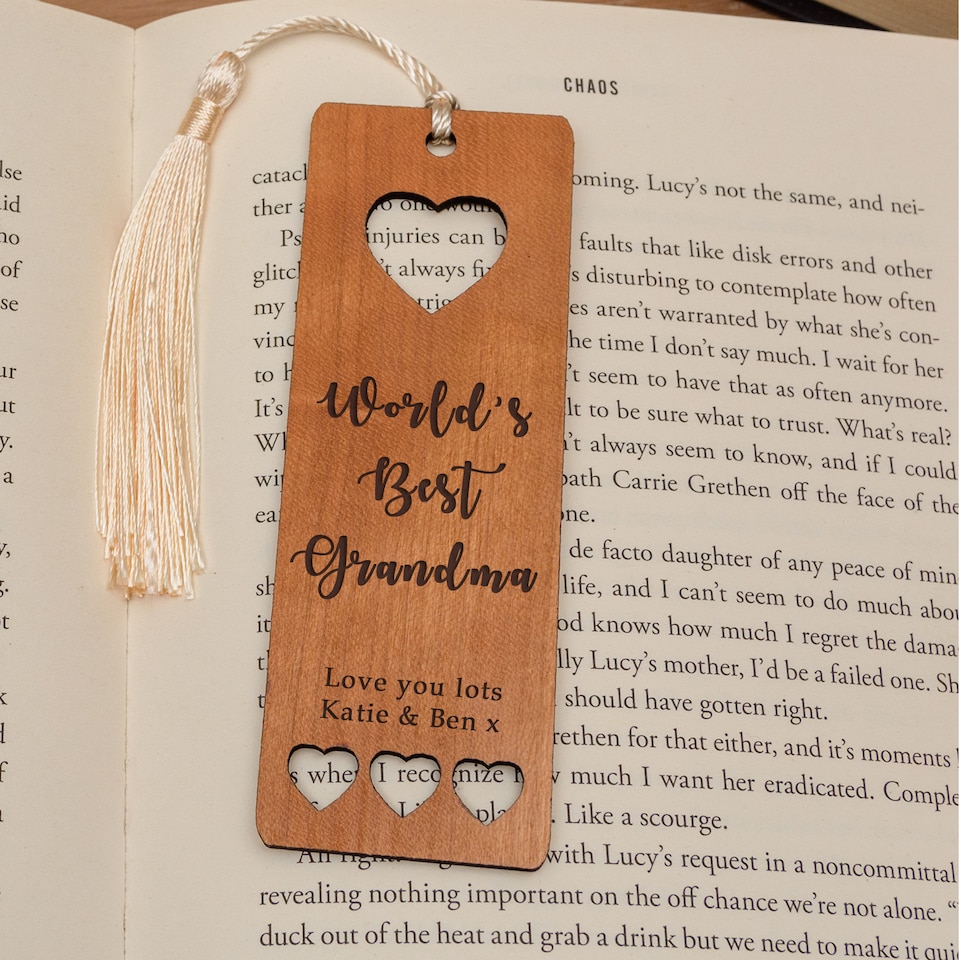 image 1 of Personalised Worlds Best Bookmark Cherrywood Mothers Day Gift for Mum