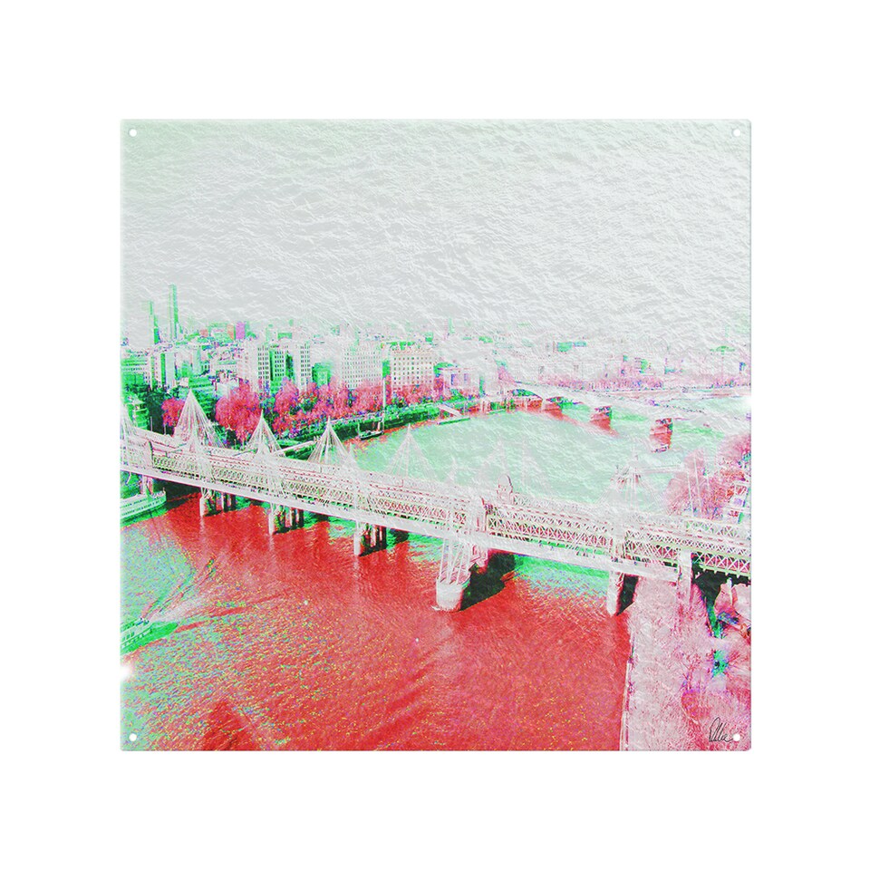 image 1 of London Eye Veiw Red Splash Back | White