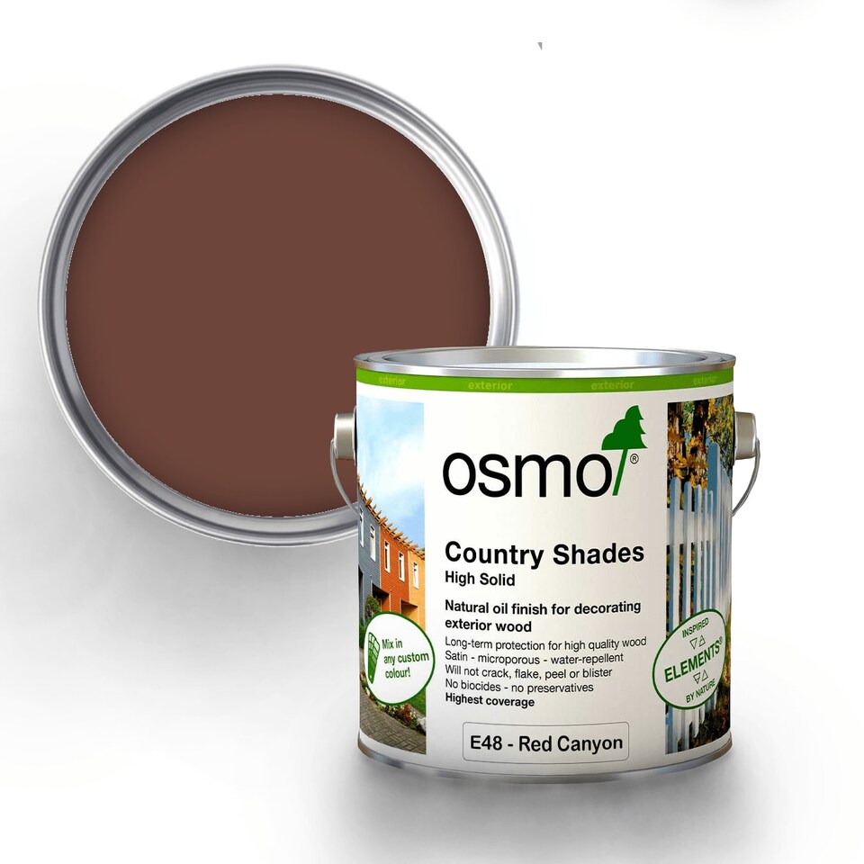 image 1 of Osmo Country Shades Opaque Natural Oil based Wood Finish for Exterior E48 Red Canyon 750ml