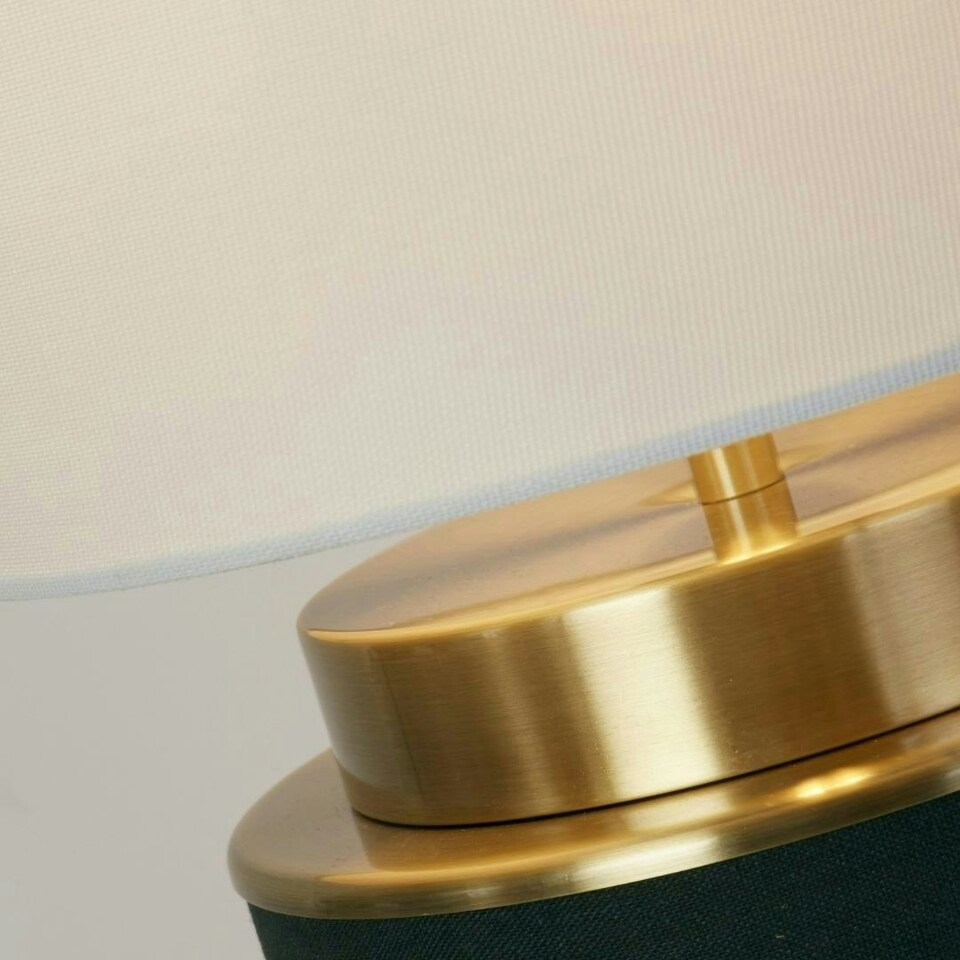 image 1 of Marriot Green & Antique Brass Table Lamp Green