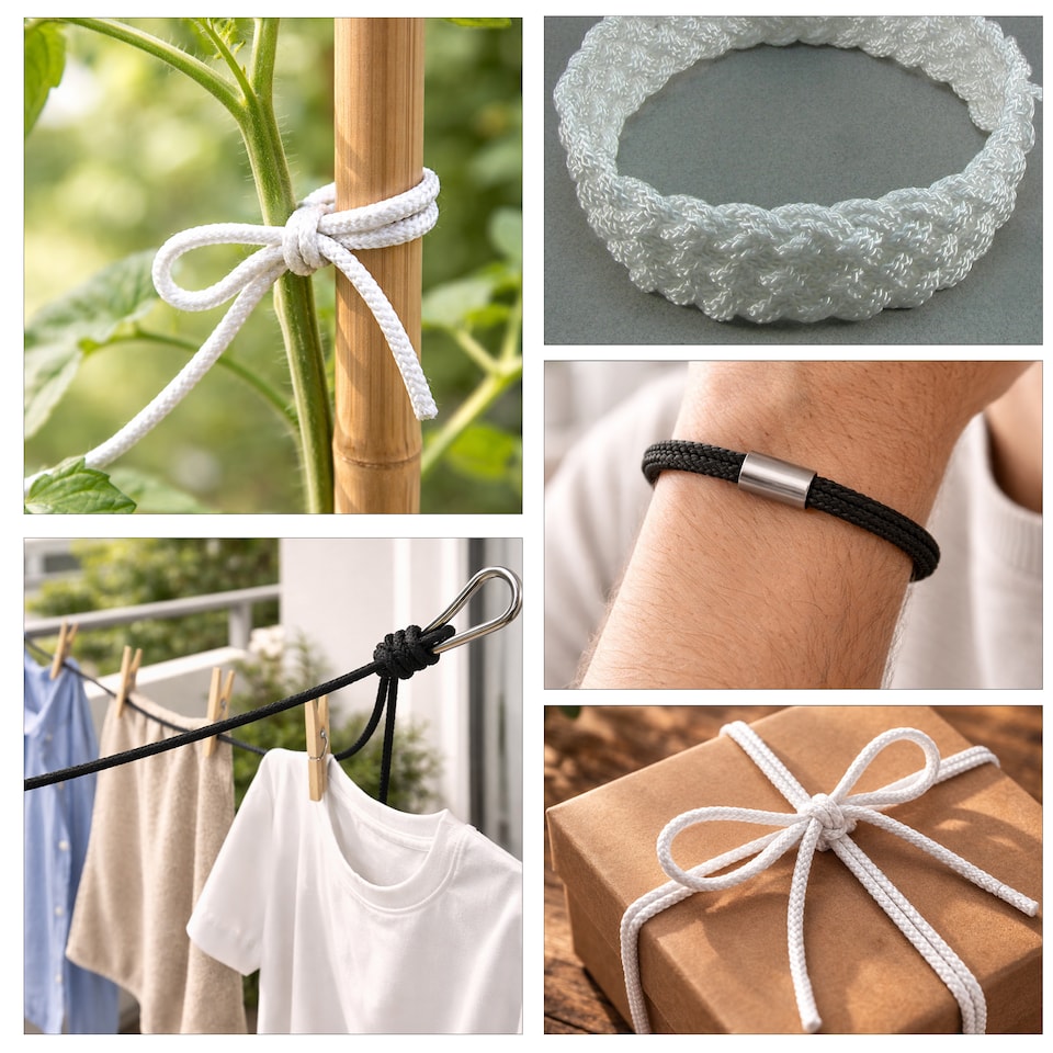 image 1 of 1.2mm x 20 Metres White Nylon Cord for Jewelry Making & DIY Crafts