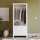 image 4 of Vida Designs Arlington 2 Door 2 Drawer Wardrobe With Shelf & Clothes Rail, White & Oak