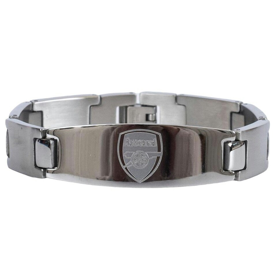 image 1 of Arsenal FC Oval Plate Bracelet - Silver - One Size
