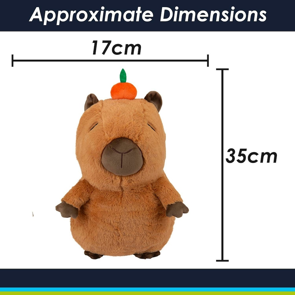image 1 of Capybara Soft Toy Cute Plushie Huggable Cuddly Stuffed Toy 35cm Dark Brown