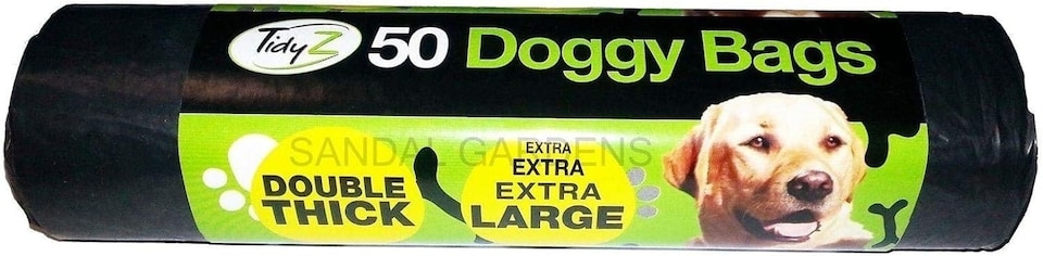 image 1 of Pack Super Strong Extra Large Doggy Waste Bags with Tie Handles (50pk)