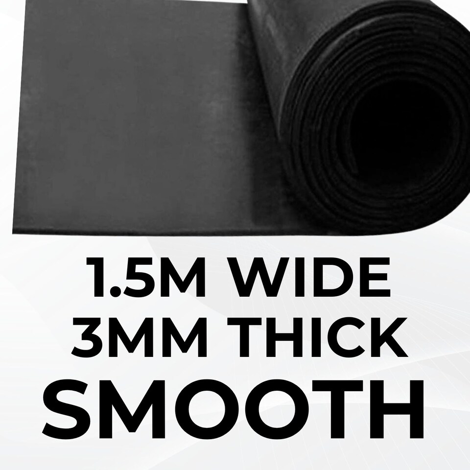 image 1 of Rubber Flooring Matting - 1.5m x 3m x 3mm - Smooth - Workshop Garage Shed Van Non-Slip
