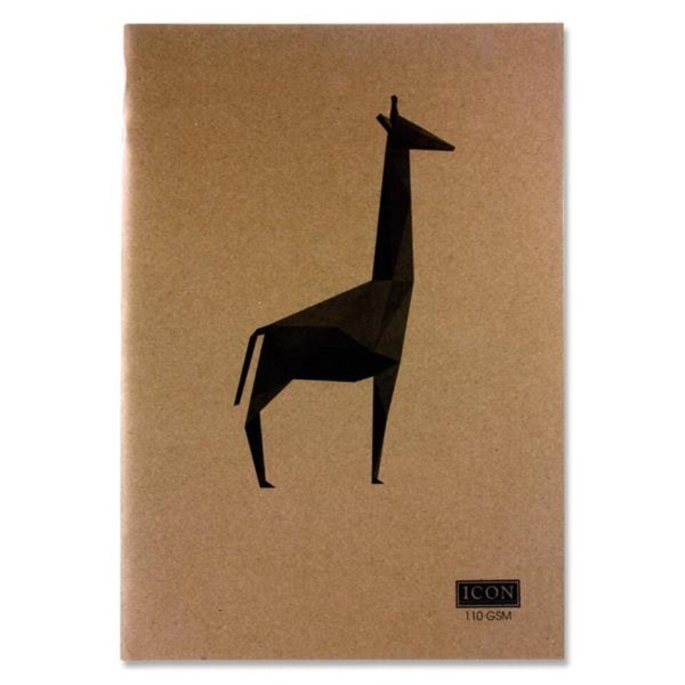 image 1 of A3 80 Pages 110gsm Animalia Design Kraft Sketch Book by Icon Art