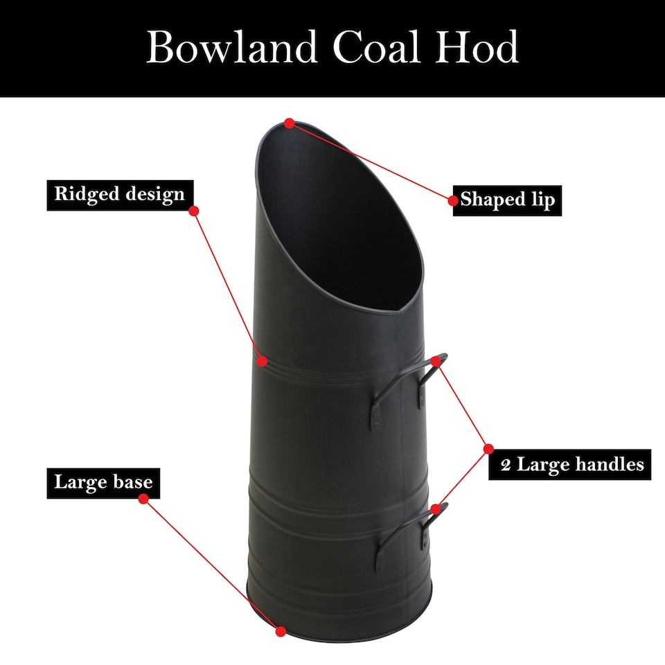 image 1 of JVL Steel Bowland Fire Companion Coal Hod - Black