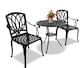 image 3 of Centurion Supports POSITANO Garden and Patio Table and 2 Chairs Cast Aluminium Bistro Set - Black