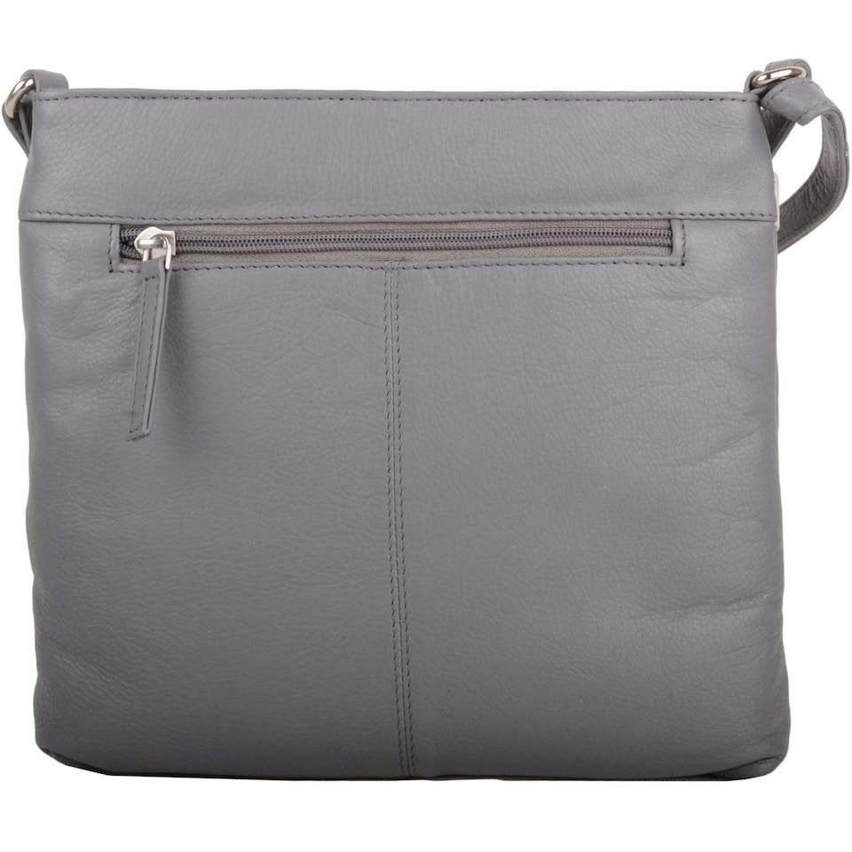image 1 of Smart Genuine Leather Cross Body / Shoulder Bag Multi Grey | Grey/White