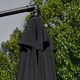 image 9 of Outsunny 2.7m Garden Banana Parasol Cantilever Umbrella with Crank Handle and Cross Base for Outdoor, Hanging Sun Shade, Black