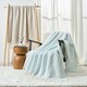 image 2 of Aisling Marl Faux Mohair Throw - Super Soft, Stylish Tasselled Blanket Blue | Duckegg