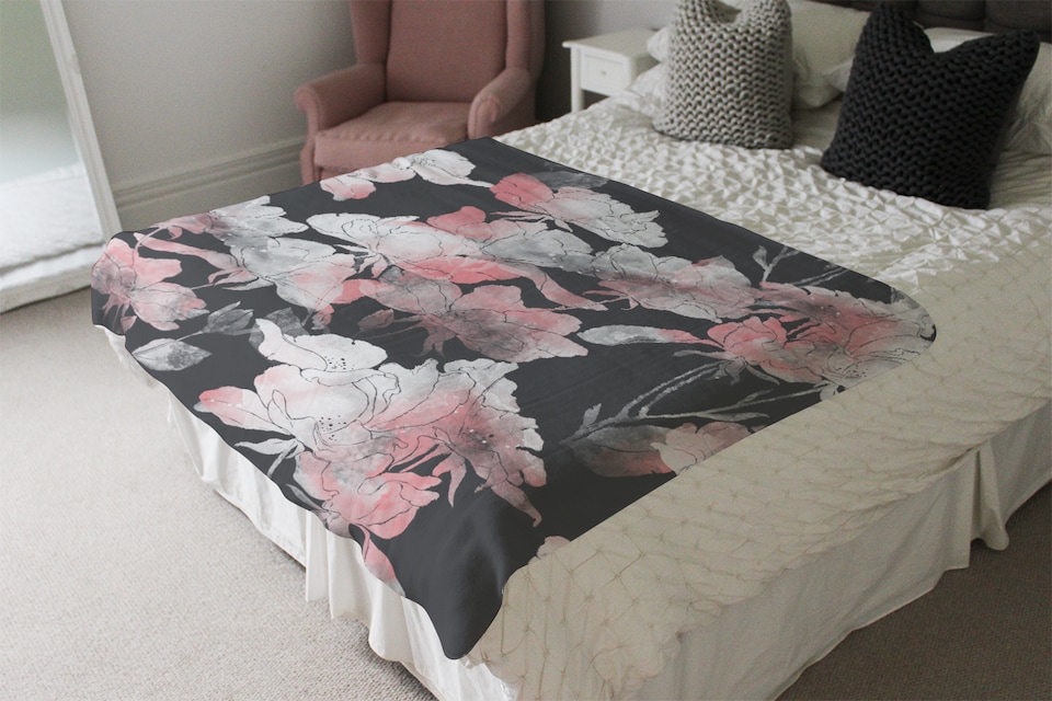image 1 of Imprints Flowers And Leaves Of Wild Rose Blanket | Multi