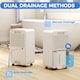image 9 of HOMCOM 10LDay 2000mL Portable Quiet Dehumidifier with Air Purifier Filter, 24H Timer, 5 Modes, Electric Moisture Air Dehumidifier for Home Laundry Basement, White