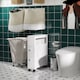 image 2 of HOMCOM 72x16cm Narrow Bathroom Storage Unit w  2 Drawers Open Top 4 Wheels Slimline Modern Rolling Home Organisation | White | White