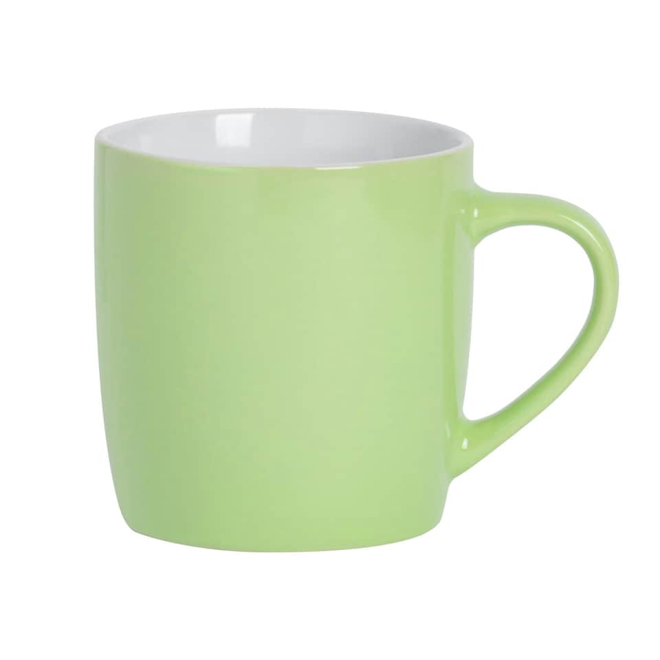 image 1 of Argon Tableware Coloured Coffee Mugs - 350ml - Green/White - Pack of 6 Multi
