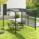 image 2 of Outsunny Metal Pergola Patio Sun Shelter Grape Tent Retractable Canopy UV Cut