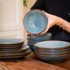image 2 of Scandi Home Set of 4 Stavanger 15cm Blue Artisan Glaze Ceramic Cereal Bowls | Blue | Dark Blue