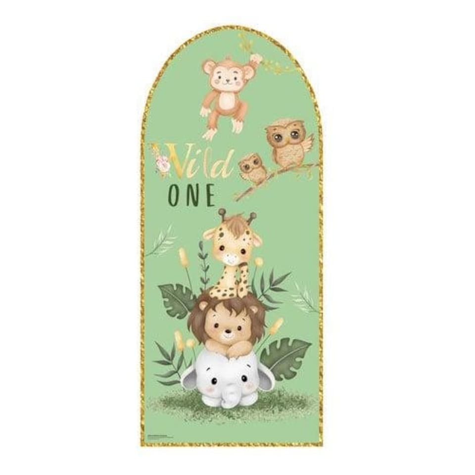 image 1 of Wild One Neutral Animals Single Backdrop Cardboard Cutout 185cm