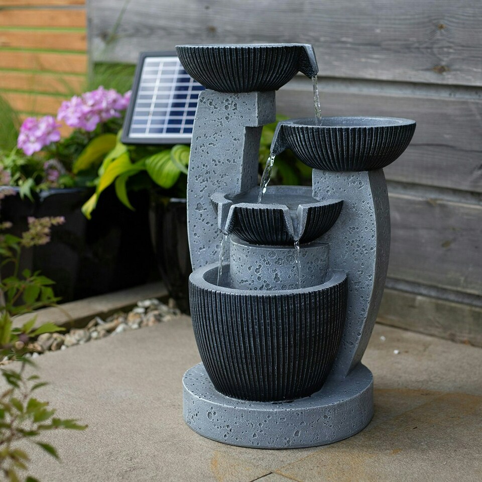 image 1 of Easy Fountain Greek Columns incl LEDs Solar Powered 'Day & Night' Water Feature