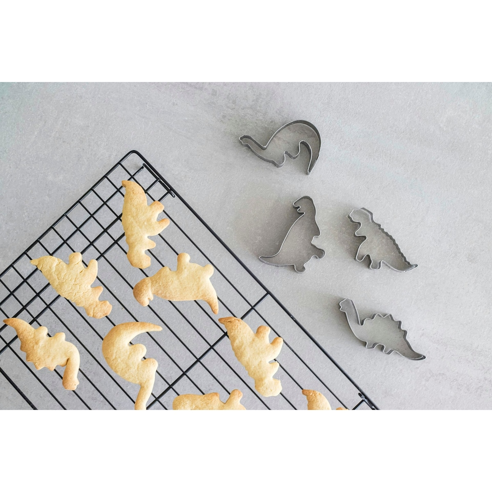 image 1 of KitchenCraft Cookie Cutter Set Dinosaur 4 Piece