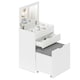 image 1 of HOMCOM Dressing Table with Flip-up Mirror and Storage Stool, Vanity Table with Drawer and Hidden Compartments for Bedroom, Living Room, White